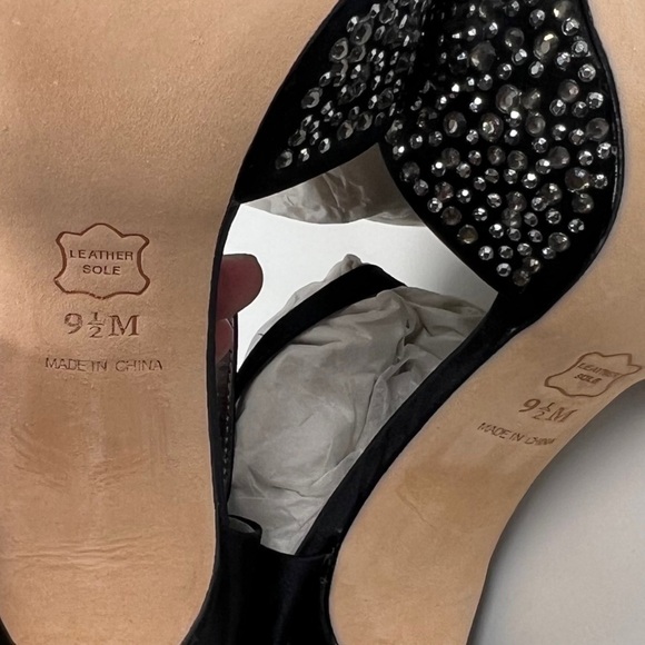 ✅ NWB TALBOTS BLACK BEADED ANKLE STRAPPED HEELS SIZE 9.5 - Picture 10 of 12